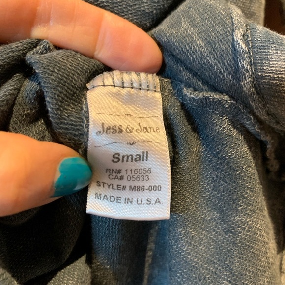 Jess & Jane gray dress cotton made in USA pockets size small artsy boho festival - Picture 15 of 16